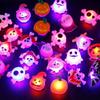 Kids Halloween Glow Rings 10-50 Pcs-Luminous LED Jewelry for Trick or Treat,Halloween Party Favors with Glow in The Dark Effect