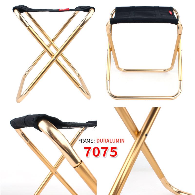 Large Portable 7075 Aluminum Folding Stool for Outdoor BBQ, Fishing, Camping, and More.