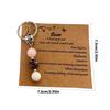 Sister Birthday Gift Set Agate Stone Keychain With Sentimental Message Card and Beaded Bracelet for Women