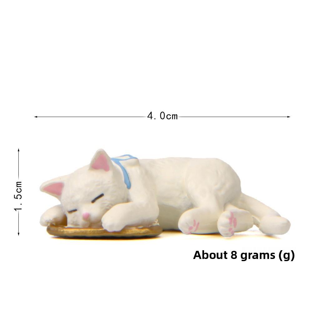 Figurine Cat Sleeping With Resin Material For Micro Garden Decor And Use Gift