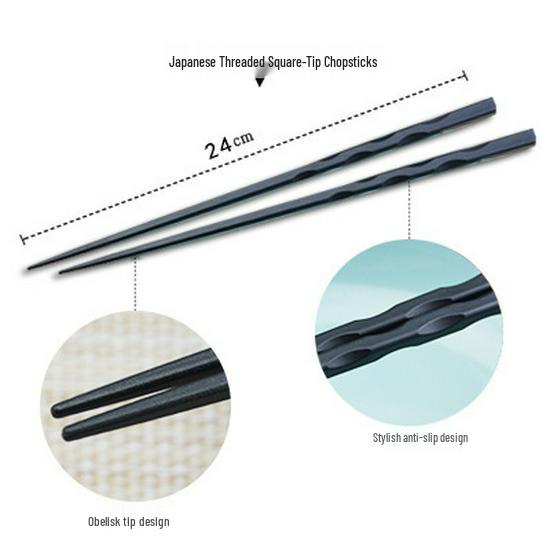 Hexagonal Japanese Alloy Chopsticks Set for Sushi and Cuisine