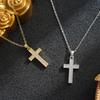 Elegant Titanium Steel Zircon Cross Pendant for Women - Durable, Non-Fading Jewelry