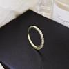 Minimalist Thin Cubic Zircon Finger Ring Silver Tone Dainty Jewelry for Wedding Dinner Party Formal Event Wear