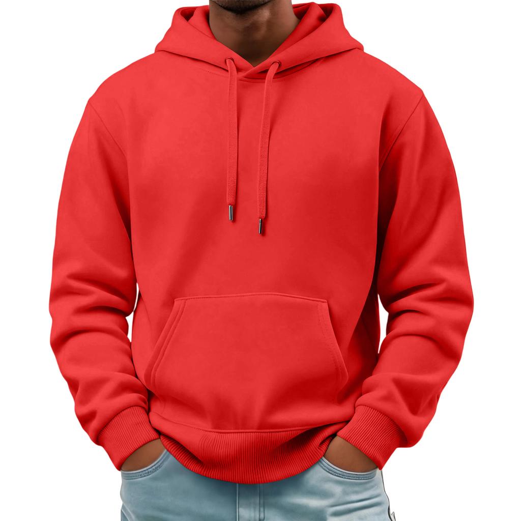 Men's Basic Long Sleeve Hoodie with Pocket