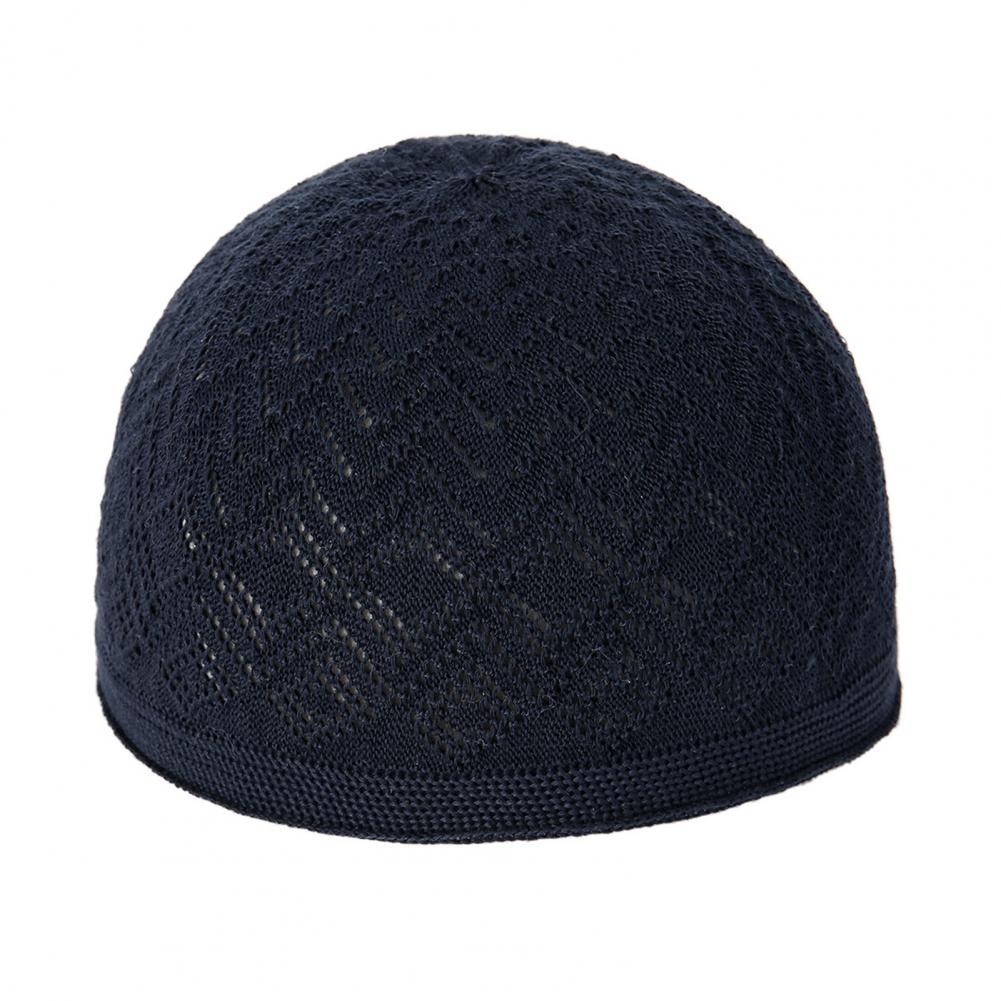 Herrenmütze, atmungsaktiv, einfarbig, dehnbar, gestrickt, wärmend, rutschfest, ideal für Herbst und Winter, Outdoor-Aktivitäten wie Radfahren und Radfahren. navy blau