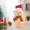 Christmas Plush Toy Bear Stuffed Animal 5.31inch Holiday Decoration Handmade for Valentine's