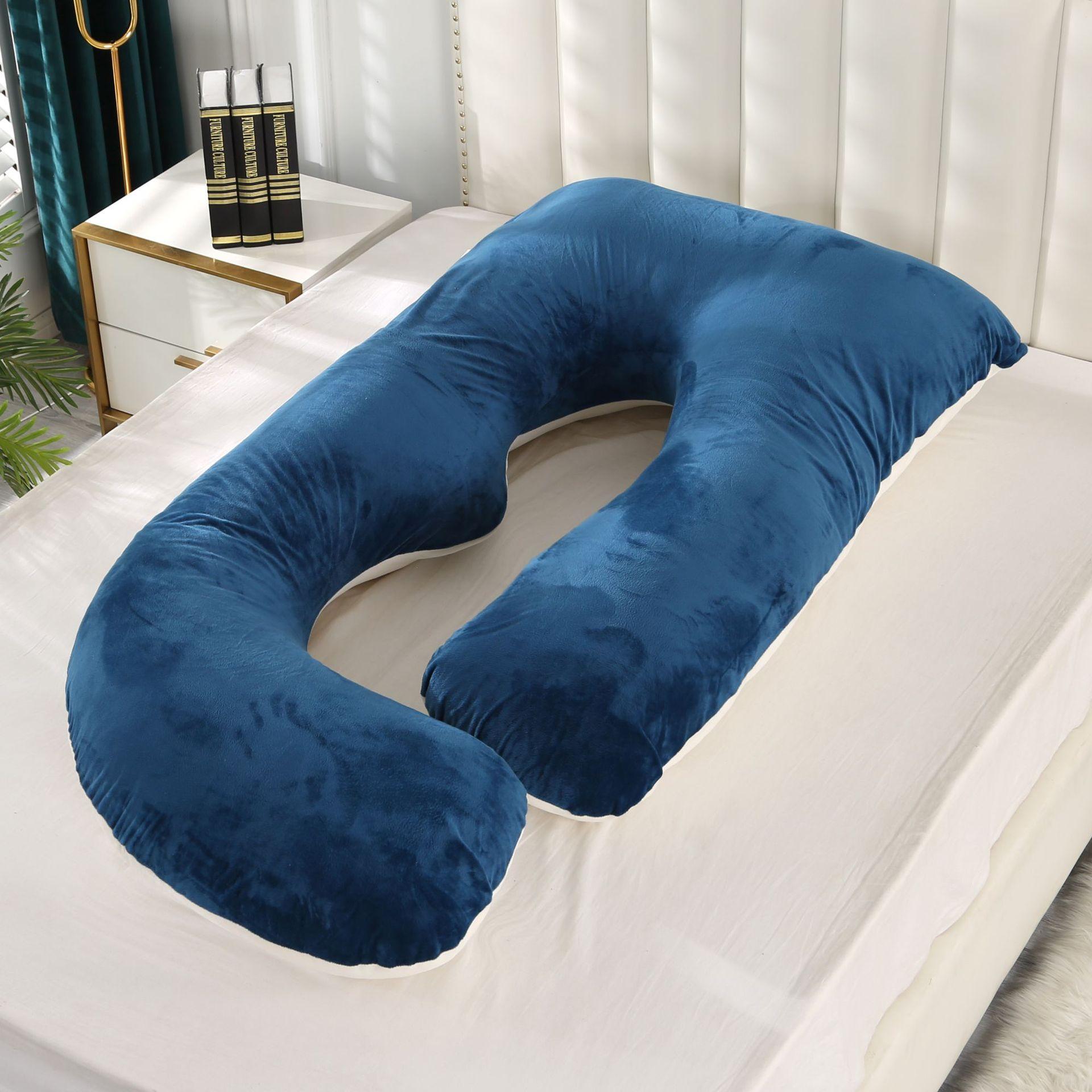 Подушка для беременных Crystal Velvet в форме буквы J, подушка для кормления, подушка для поддержки живота беременной женщины, подушка для сна на боку, подушка для талии 65*90*175cm(3.0kg)