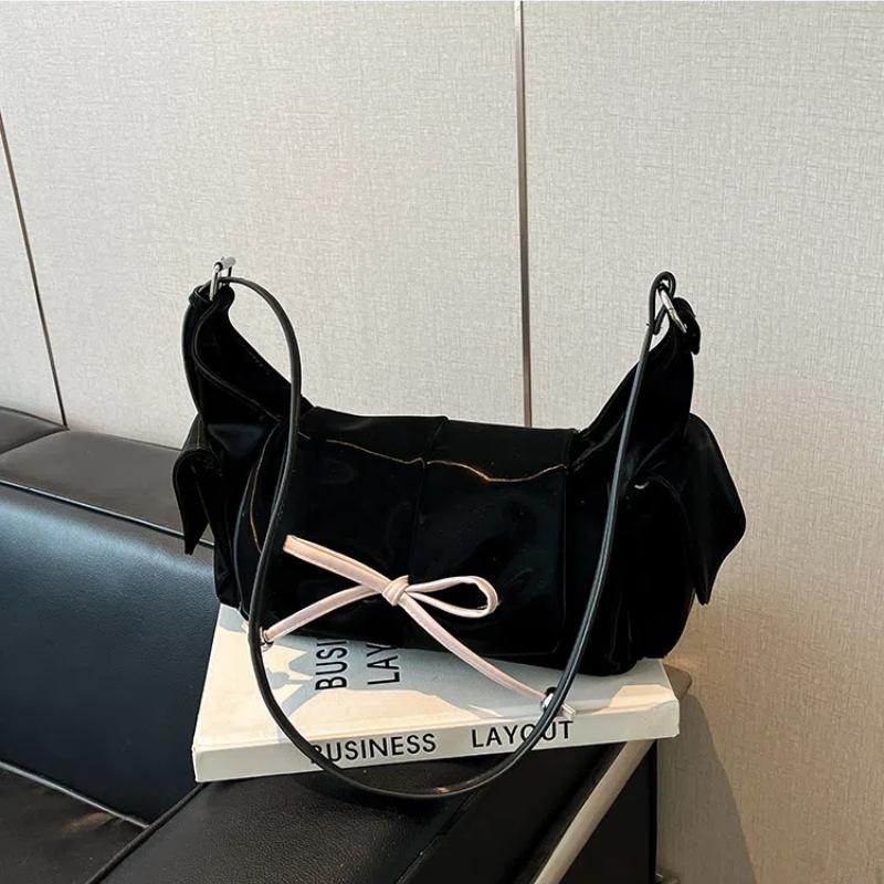 Fashion Women Crossbody Shoulder Bag Bowknot Backpack Large Capacity Outing Beach Bag Totes Bag Casual Underarm Bag Commuting Bag
