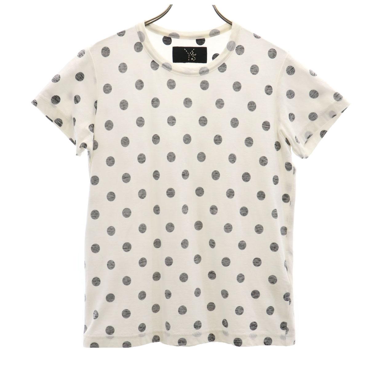 

Женская футболка с коротким рукавом Y s, сделано в Японии, с точечным узором с обратной печатью, б/у