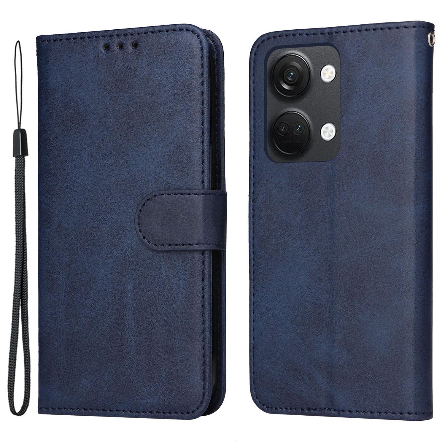 

For OnePlus Nord 3 5G/Ace 2V Calf Texture Anti-scratch Phone Case Flip Wallet Stand Shell Blue