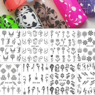 Broken Flower Feather Simple Drawing Female Nail Sticker Applique Beauty Diy Nail Tools