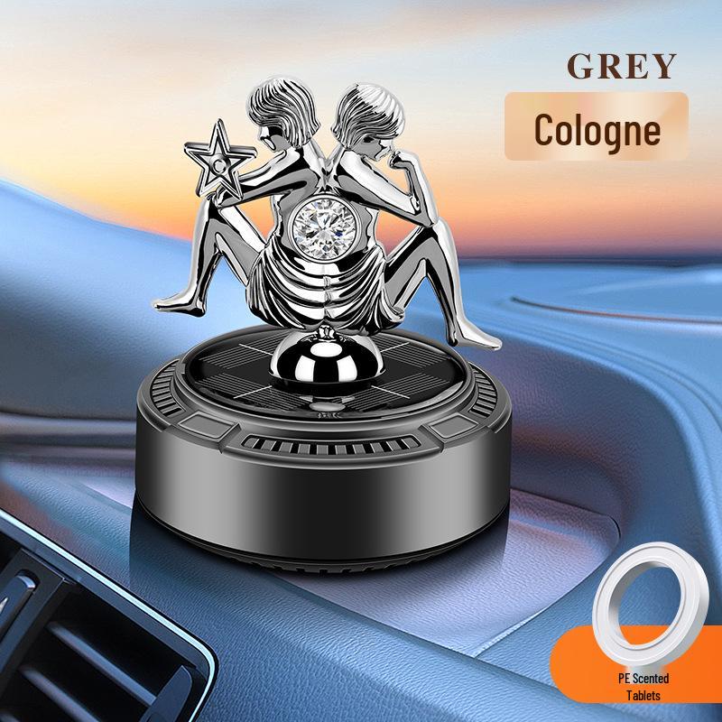 Solar-Powered Rotating Car Air Freshener with Angel's Glow Deodorizer Ornament