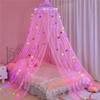 M-Modern-For Girls Room Bed Canopy Curtains With Led Lights Mosquito Net- DIY Princess Style Decor Featuring Butterflies Design