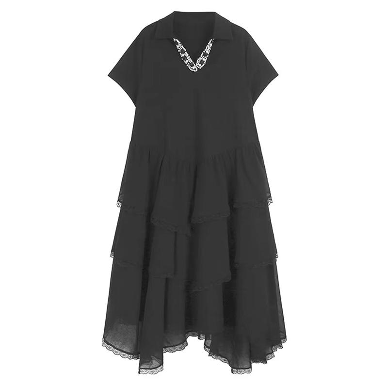 

XITAO Irregular Embroidered Flares Dress ZMY1341 One Size чёрный