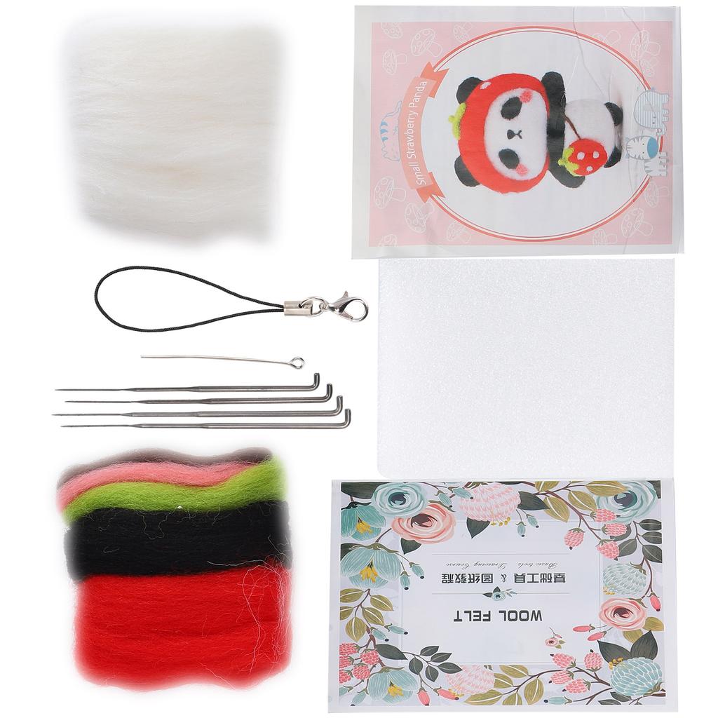 Needle Felting Kit Wool Fruit Doll Hand Made Accessory Package with Poke Needle Drawings(121#