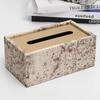 Tragbare Taschentuchboxen Luxuriöse Taschentuchboxen Nordische Ledertextur Taschentuchbox Ästhetisches Wohnzimmer Couchtisch-Dekoration