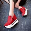 Women Wedges Ankle Boots Platform Thick Bottom Shoes Slip On Zipper Fashion Casual Female Sneakers Shoes  De Mujer