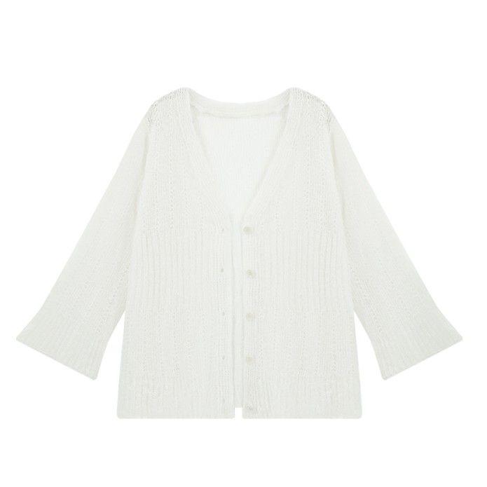 

Plus Size Women s Summer Two-Piece Set: Camisole Dress & Loose Sun Protection Cardigan S [Up to 95 lbs]