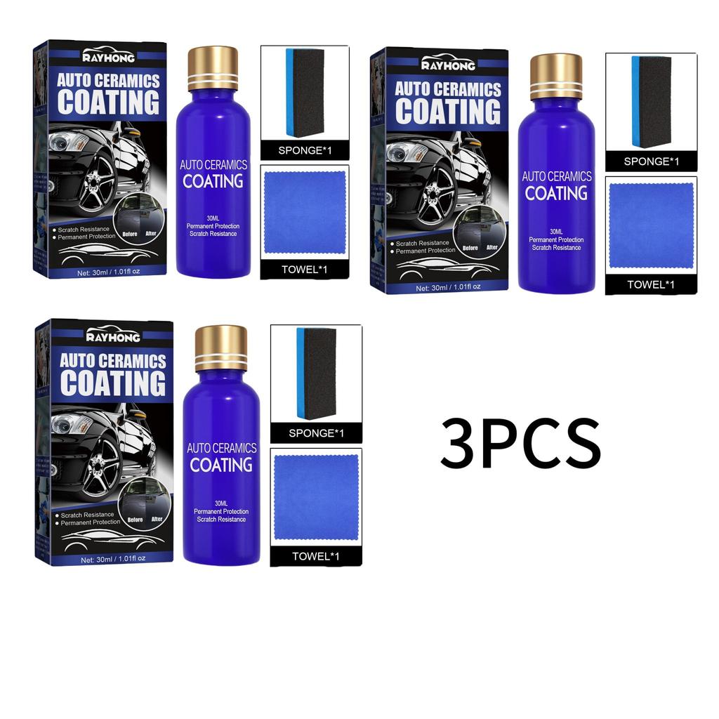 RAYHONG Car Ceramic Coating Spray Nano Coating Liquid Quartz 9H Hardness Waterproof Dustproof Anti Scratch Paint Sealant Polish Protection 30ml