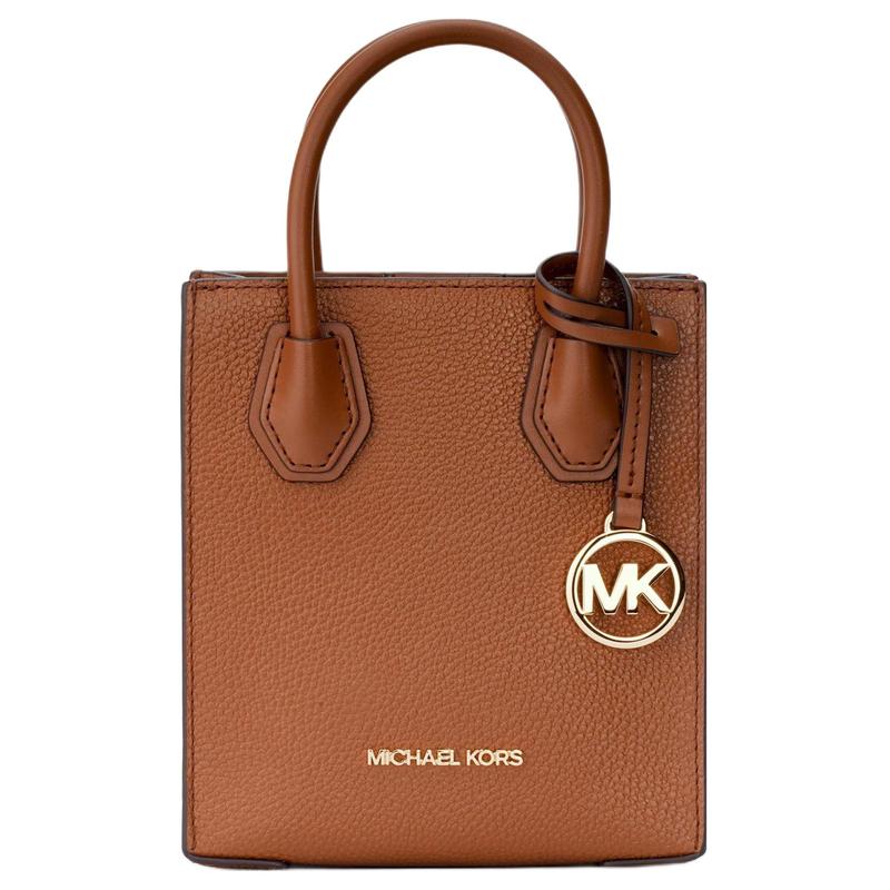 MICHAEL KORS Mercer Classic Solid Color Letter Logo Charm Calf Leather Hand Crossbody Shoulder Bag Mini Women s Caramel Brown коричневый