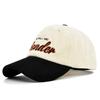 winter Corduroy Hat WONDER Embroidery Patchwork Colours Baseball Cap Korean for Women Fashion Visor Cap for Men