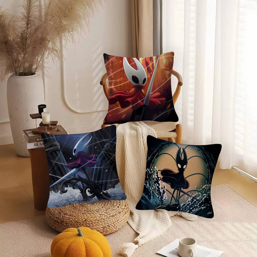 Game Hollow Knight Silksong Cute Cartoon L Game Cushion Cover Pillowcase Upholstery Sofa Throw Pillow Home Decor Pillowcas