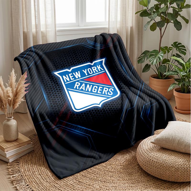 New York Rangers Flanell Fleece Decke Gemütlich Warm Überwurfdecke für Sofa Bett Reisen Ganzjahresnutzung