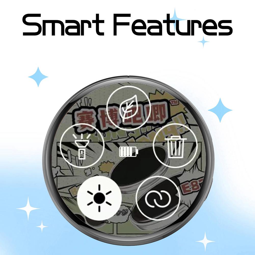 Cartoon Round Anime E-Badge Pin 1.7 Inch LED Display Cyber Dynamic Anime Brooches Custom Funny Badge Backpack Accessories