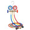3-Way AC Diagnostic Manifold Gauge Set Fits for R134A, R22, R12, R502 Refrigerant, AC Gauge Set with 5 ft Hoses, Couplers, Can Tap for Car A/C System
