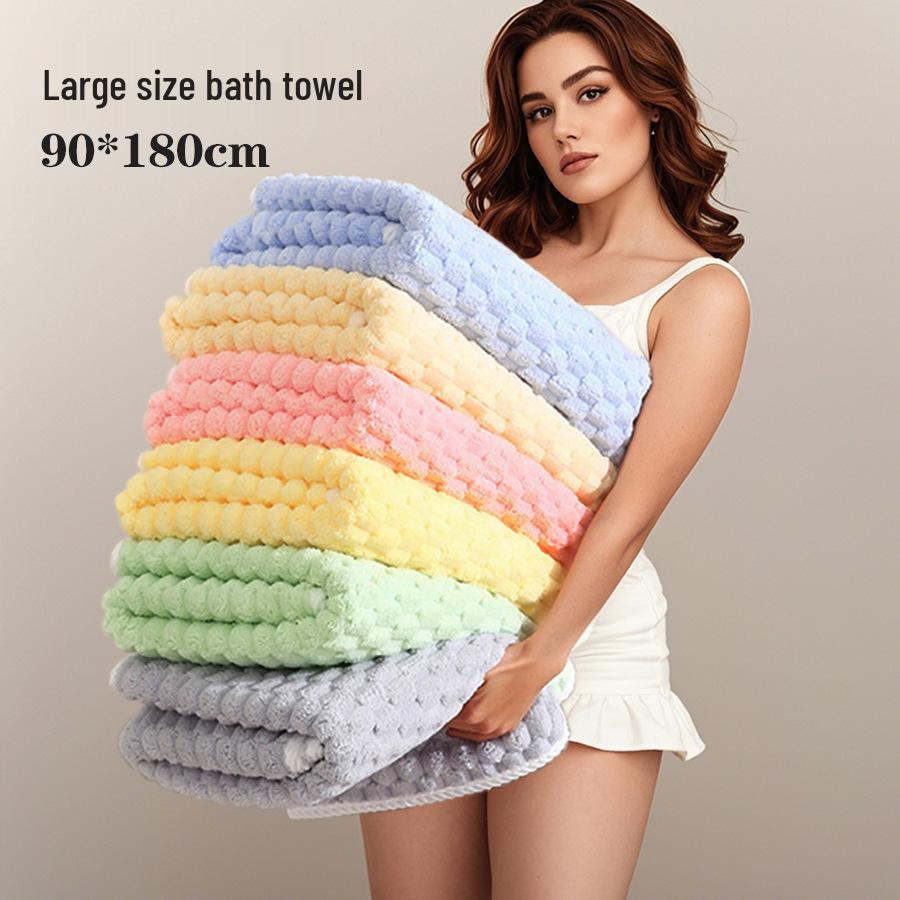 Large 90x180 Coral Fleece Soft Thickened Bath & Beach Towel