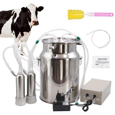 Pompa per vuoto per secchio per mungitura in acciaio inossidabile da 10 litri Macchina per mungitura elettrica per capre 220V Macchina per mungitura pulsante per bovini