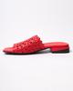 Evromoda 218225 36 Red Leather Perforated Open Slippers