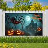 Halloween Banner Haunted Effect Halloween Party Banner Pumpkin Backdrop Pumpkin Illustration Night Theme Banner For Haunted