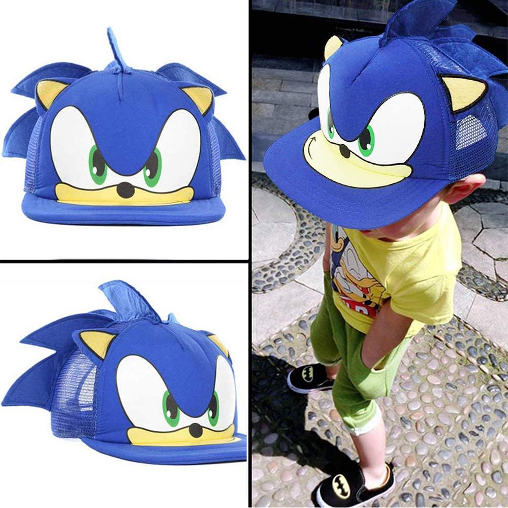 Sonic The Hedgehog Printing Baseball Adjustable Cap for Boys Girls, Blue