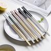 Stainless Steel Chopsticks 23Cm Brushed Finish Square Anti-Slip Reusable for Sushi Noodles Rice Family Dinner Party