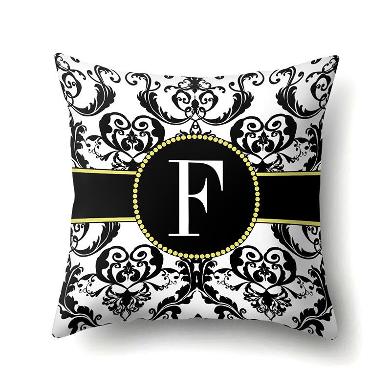 Polyester Pillow Case Home Decoration Geometric Print 26 English Letters Bedside Cushion Cover