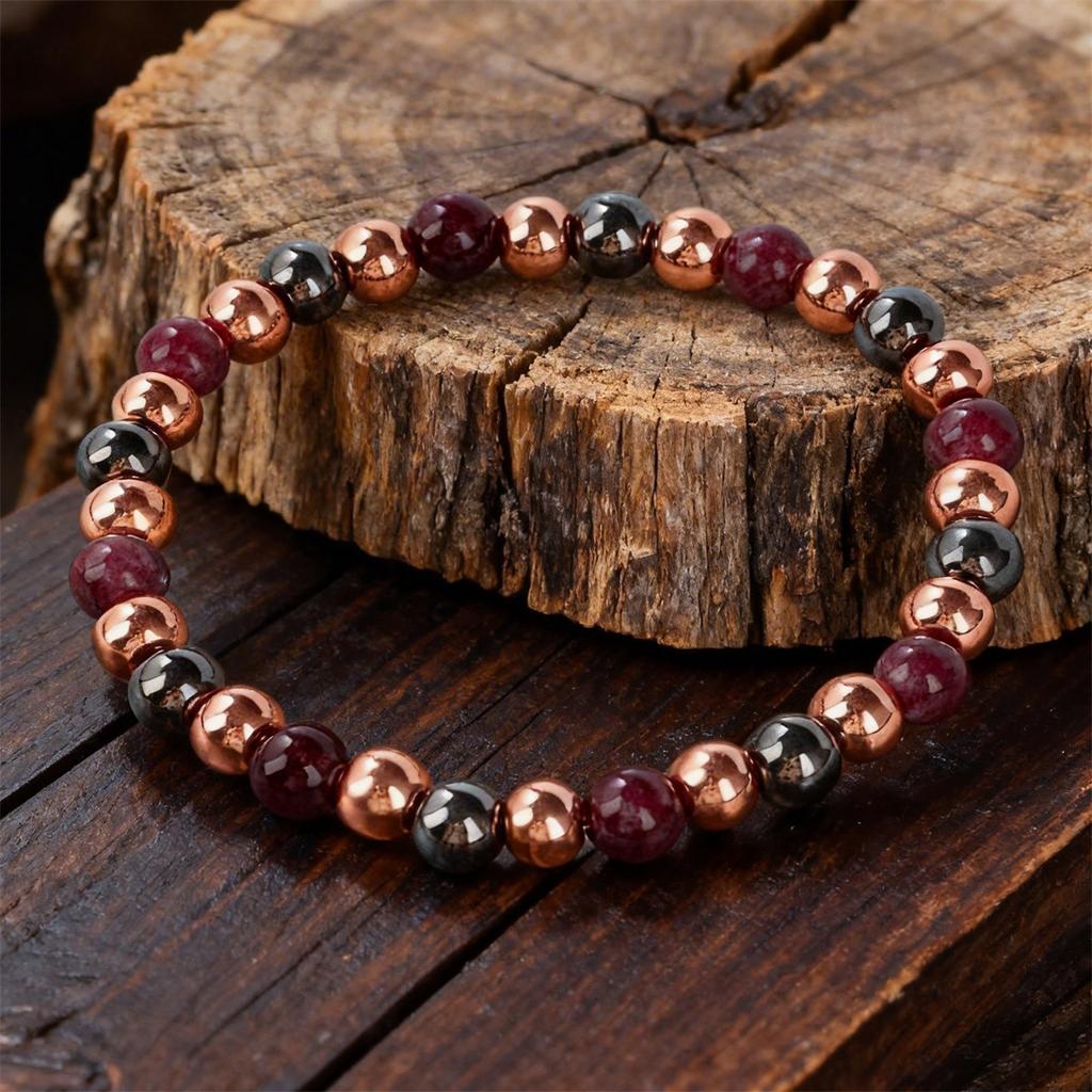 New niche jewelry bracelet, natural stone beaded bracelet, garnet, black gallstone bracelet, women do not fade