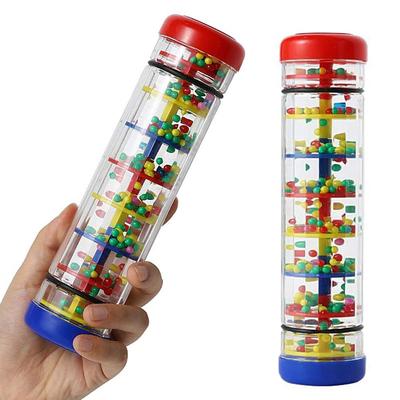 Non-Toxic Montessori Baby Rain Stick Maker Hourglass Music Hand Shaking Rattle Baby Sensory Educational Toys Musical Instrument Fun Gifts