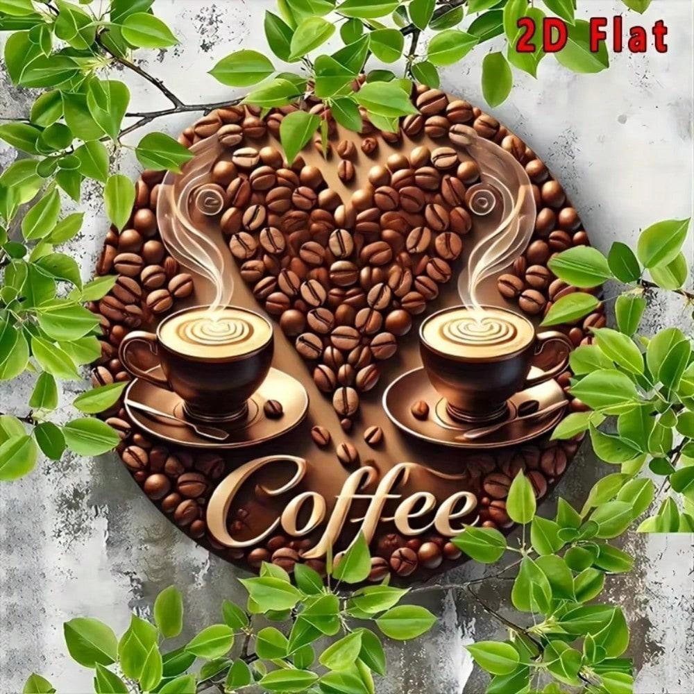 Metal Tin Sign Coffee Lovers Wall Art 8x8 Inches Waterproof Heat Resistant Home Decor