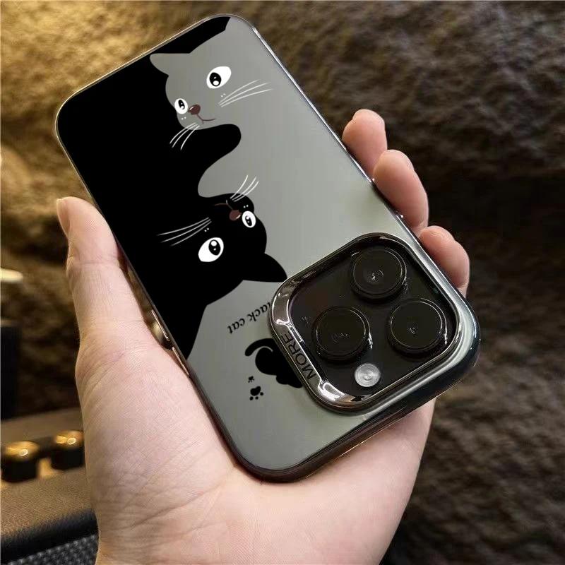 Cute Cartoon Black Cat Case For  Redmi Note 13 12 Turbo 11 Pro Plus 10 Pro Max 12S 11S Redmi 12 4G 13C Silicone TPU Cover