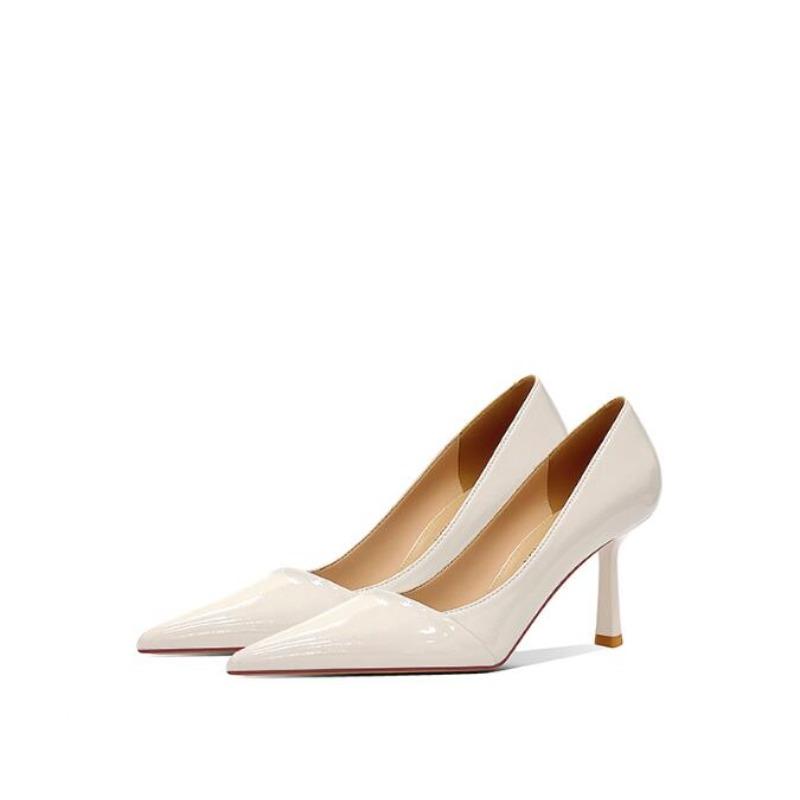 Genuine Leather Women Heels Luxury Brand Pumps Pointed Toe Shallow Office High Heels Fashion Elegant Party Ladies Wedding Shoes