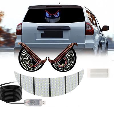 Devil's Eye LED Decorative Light Emoji Light Rear Window Car Warning Light