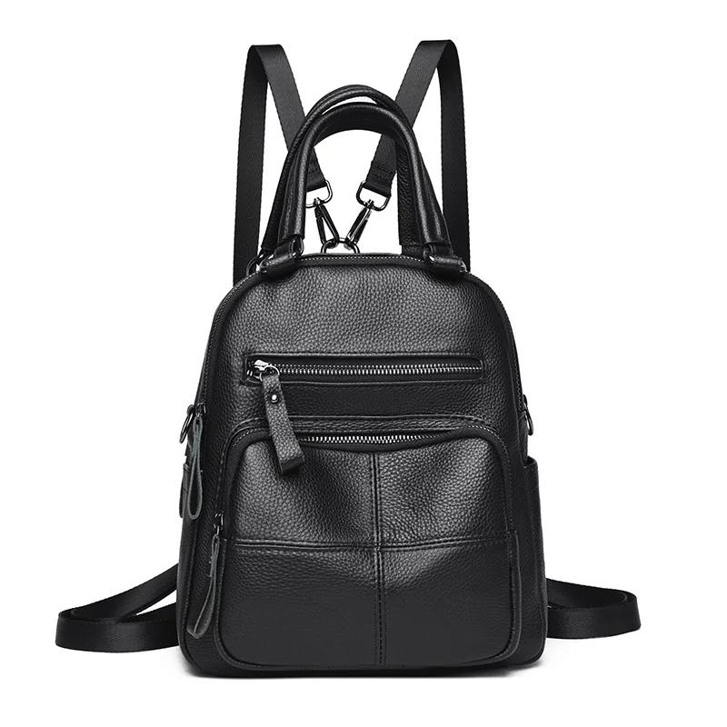 Multifunctional Genuine Leather Fashion Women s Large Capacity School Travel Shoulder Bag