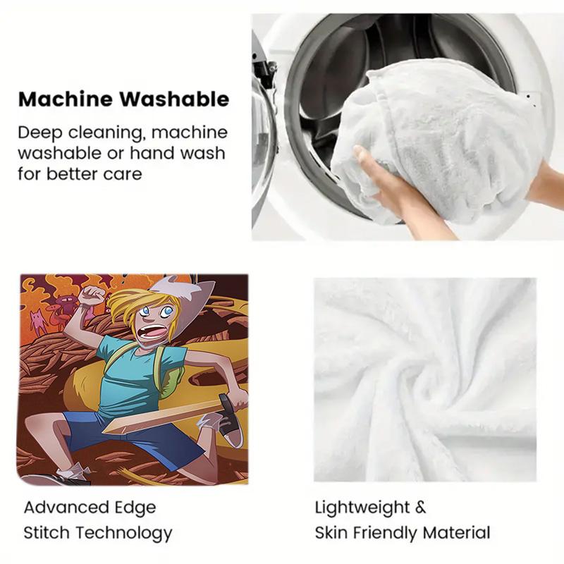 Adventure Time 2D Flat Pattern Flannel Blanket High quality All Seasons Warmth and Comfort Perfect for Christmas Gifts.MMT0918419