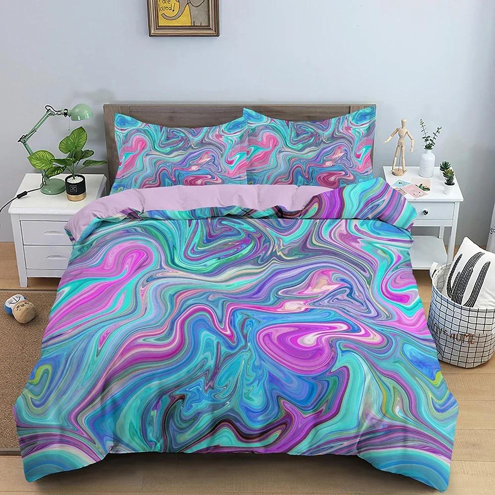 

3D Duvet Cover Set Marble Texture Comfortable Duvet Quilt Cover Pillowcase Bedding Set Children Bedroom Decoration Home Textile 70x133cm 2pcs