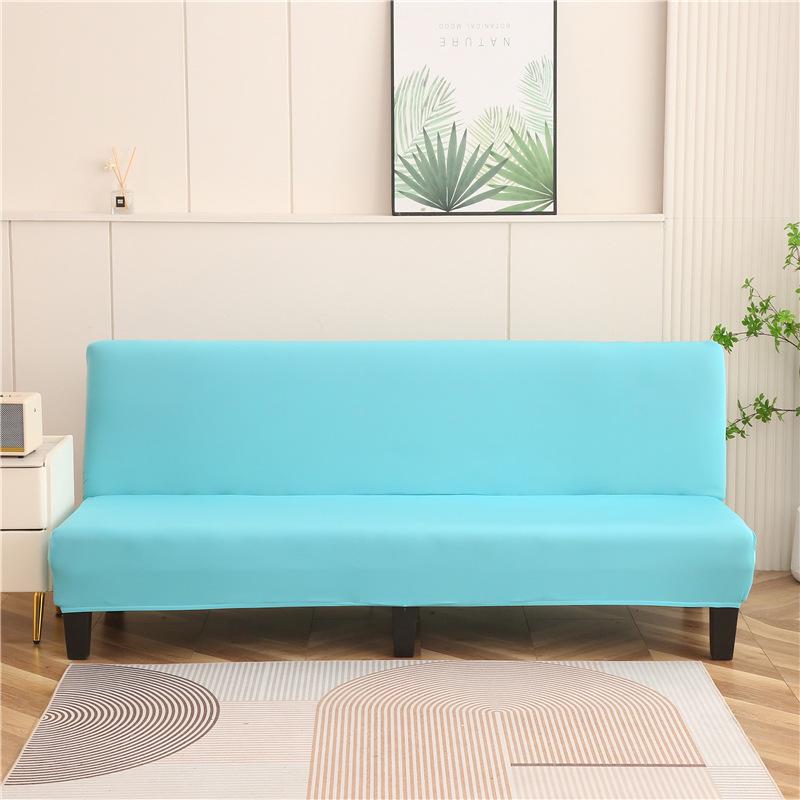 Solid Color Foldable Armless Sofa Bed Cover