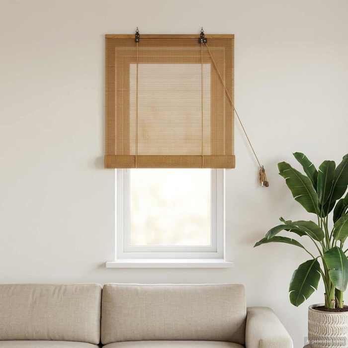 Maison Exclusive - Store enrouleur Marron 40 x 160 cm Bambou