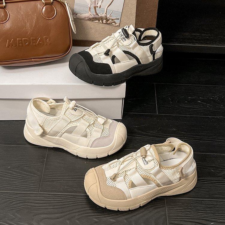 Sports sandals women's 2025 new summer outer wear hollow breathable outdoor hiking shoes thick-soled non-slip creek shoes