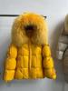 Winter new high-end fur big fox fur collar hooded down jacket women's butterfly straps thickened warm jacket
