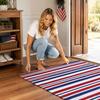 Durable Entrance Mat with Striped Pattern for Indoor Outdoor Use Non Slip Washable Hallway Foyer Rug for High Traffic Areas